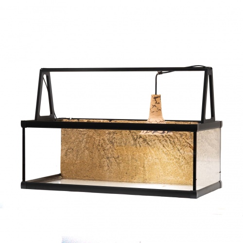 Želvárium 80x40x30cm s pozadím s UVB a LED rampou