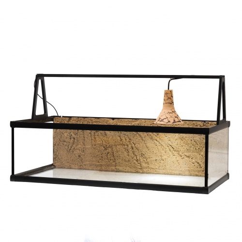 Želvárium 100x50x30cm s pozadím s UVB a LED rampou