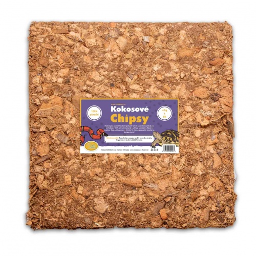 Kokosové chipsy lisované 30x30x10-15cm cca 4kg Robimaus